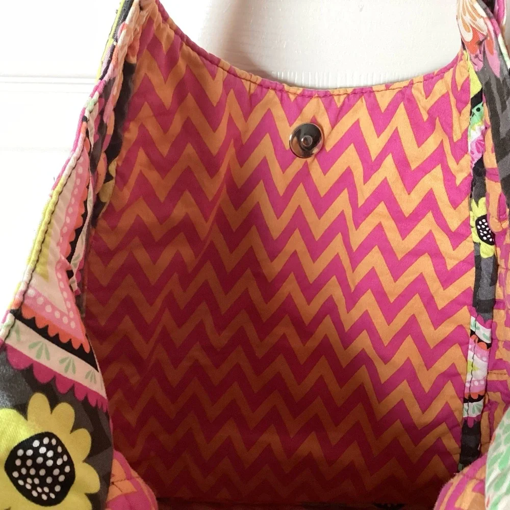 Vera Bradley Ziggy Zinnia Floral Patterned Double Strap Shoulder Bag